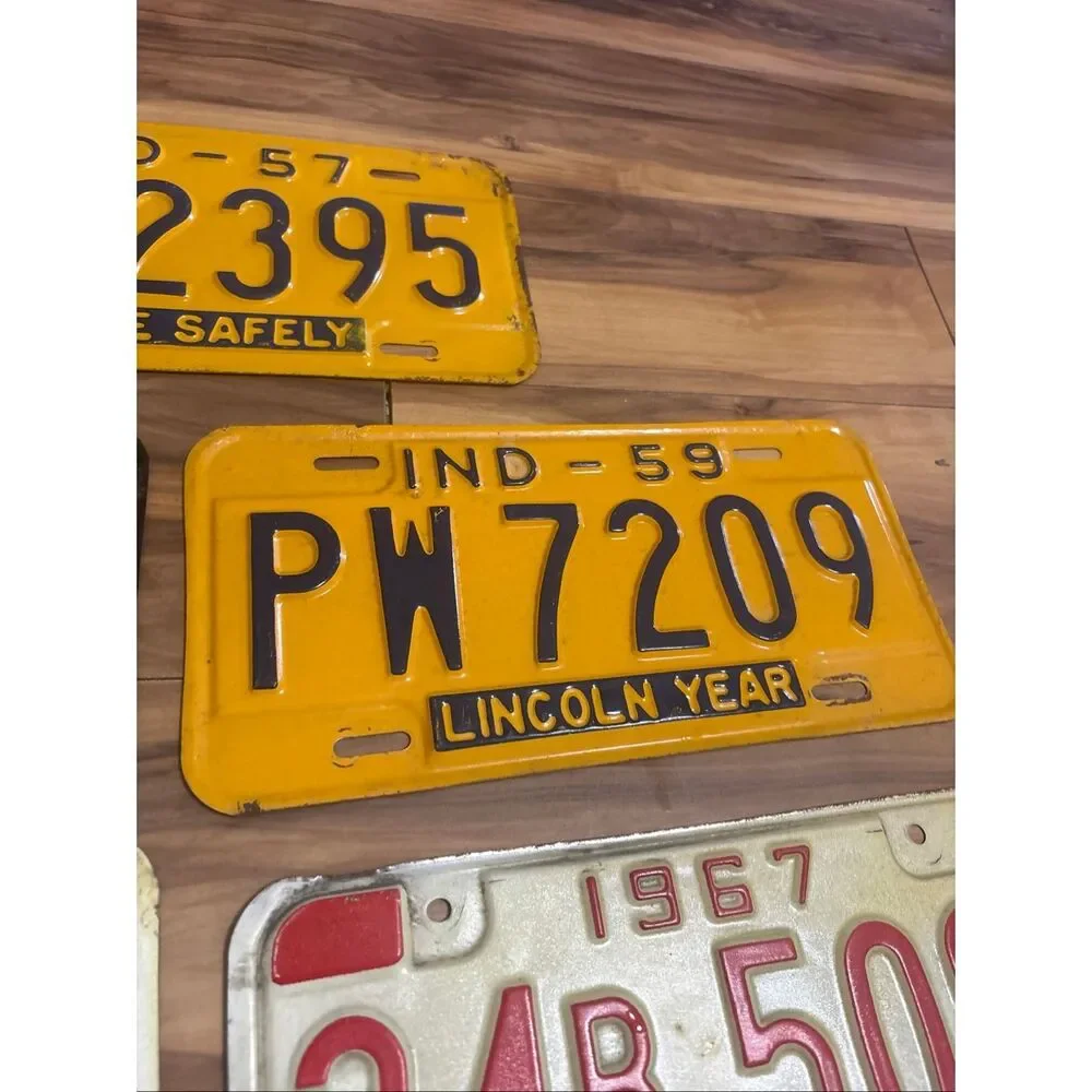 Lot of 11 Vintage Indiana License Plates 1957 1959 1962 1967 1968 1970 1972
